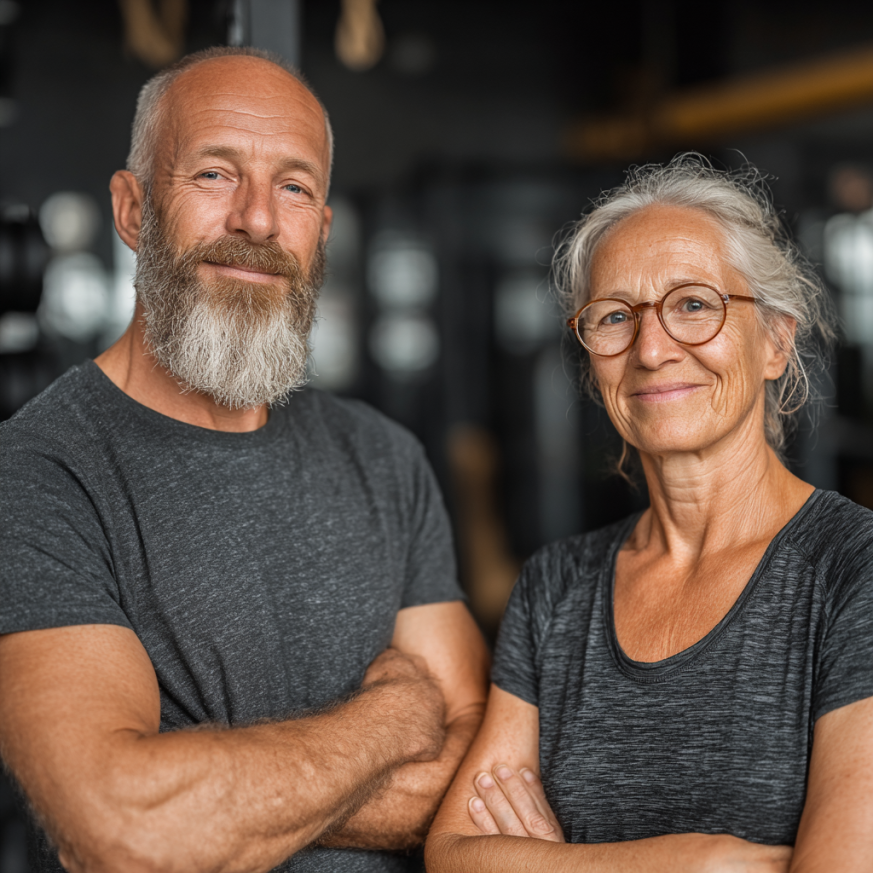 Yoga pentru seniori în sala de sport